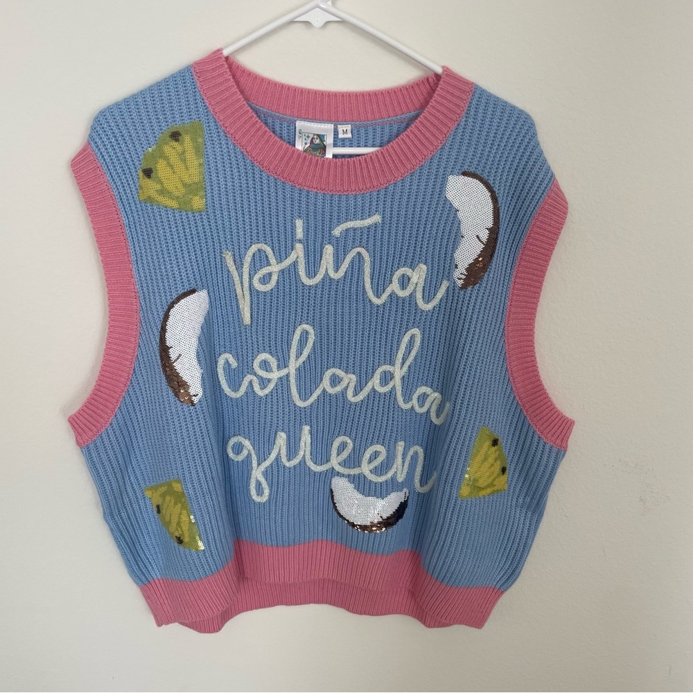 Queen of Sparkles Pina Colada Queen Sleeveless Sweater
